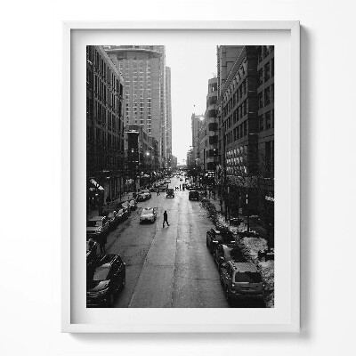 Obraz w ramce Czarno-białe ulice chicago