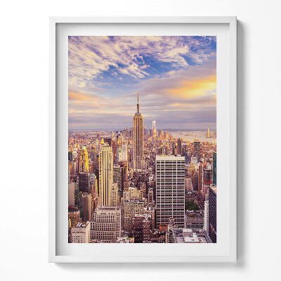 Obraz w ramce Zachód słońca Nowy Jork