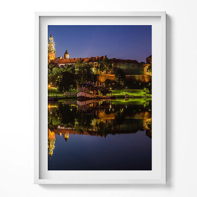 Obraz w ramce Wawel nocą Wisła
