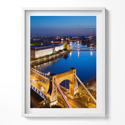 Obraz w ramce Miasto nocą Wrocław