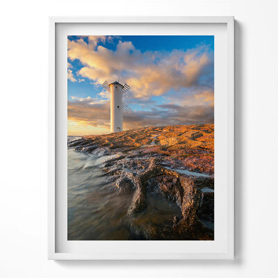 Obraz w ramce Latarnia nad morzem Bałtyckim