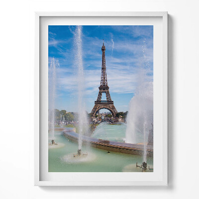 Obraz w ramce Fontanna Wieża Eiffla Paryż