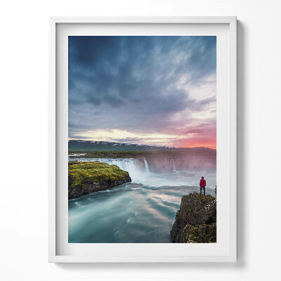 Obraz w ramce Krajobraz z wodospadem Godafoss