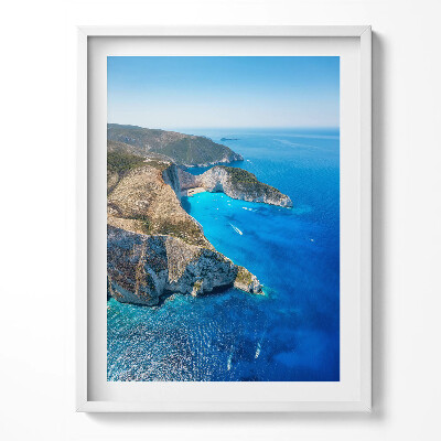 Obraz w ramce Letni pejzaż klifu i wybrzeża