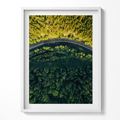 Obraz w ramce Las z drona - góra Śnieżka