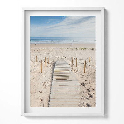 Obraz w ramce Drewniana ścieżka na piasku
