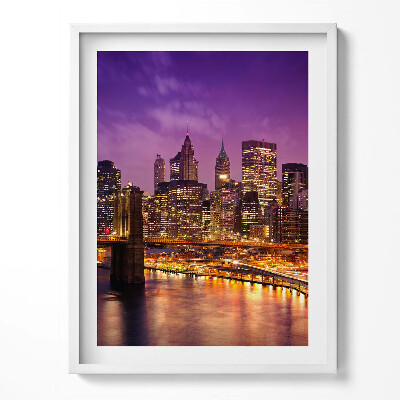 Obraz w ramce Światła miasta wieczorem