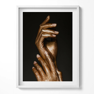 Obraz w ramce Złote dłonie kobiety