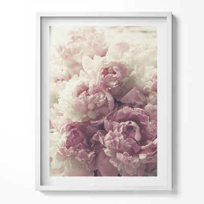 Obraz w ramce Subtelne kwiaty piwonie