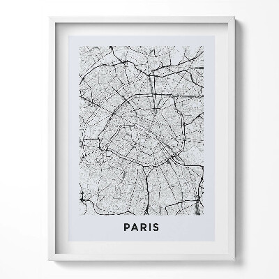 Obraz w ramce Mapa miasta Paryż Francja
