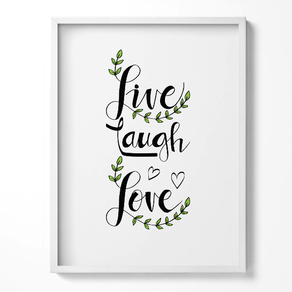 Obraz w ramce Dekoracyjny napis do domu "Live laugh love"