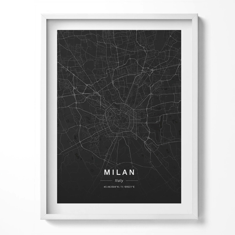 Obraz w ramce Mapa miasta Mediolan Włochy