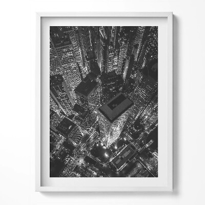 Obraz w ramce Wielkie miasto nocą z lotu ptaka