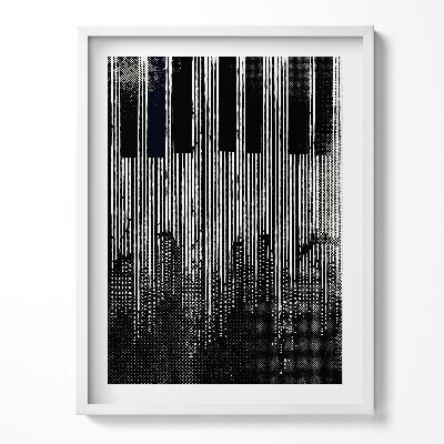 Obraz w ramce Ilusracja pianino i miasto