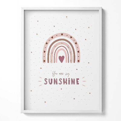 Obraz w ramce Urocza ilustracja tęczy i napis 