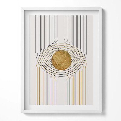 Obraz w ramce Boho abstrakcyjne minimalistyczne kształty ze złotem