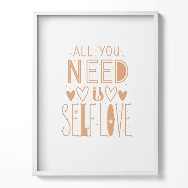 Obraz w ramce Inspirujący napis "All you need is selflove"