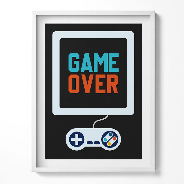 Obraz w ramce Napis dla gracza "Game over"