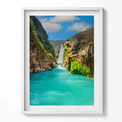 Obraz w ramce Tropikalny wodospad i rzeka