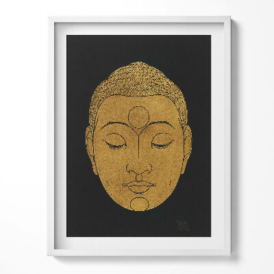 Obraz w ramce Złota głowa Buddy