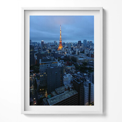 Obraz w ramce Tokio wieczorem panorama miasta