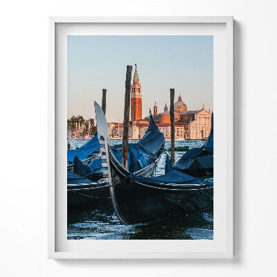 Obraz w ramce Weneckie gondole na wodzie Włochy