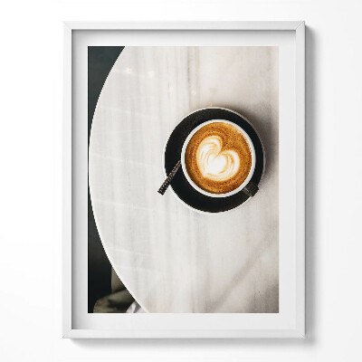 Obraz w ramce Filiżanka kawy z serduszkiem
