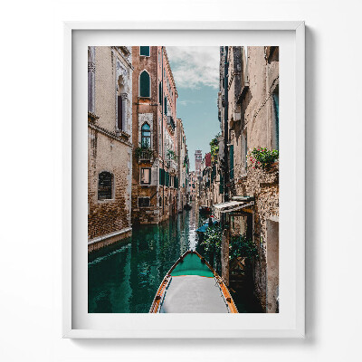 Obraz w ramce Gondola w kanale weneckim Włochy