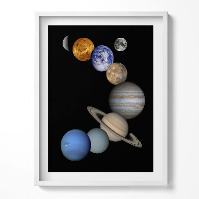 Obraz w ramce Planety układu słonecznego ilustracja