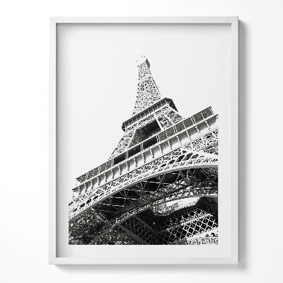 Obraz w ramce Czarno-biała Wieża Eiffle w Paryżu