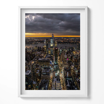 Obraz w ramce Architektura miasta z lotu ptaka noc