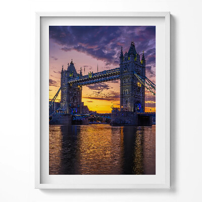 Obraz w ramce Most Brookliński i tafla wody Londyn