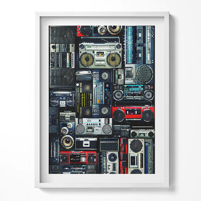 Obraz w ramce Muzyka - boombox Vintage