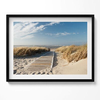 Obraz z ramką Widok na plażę i morze