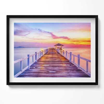 Obraz z ramką Zalesiony most w porcie