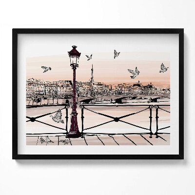 Obraz z ramką Zachód słońca nad Sekwaną