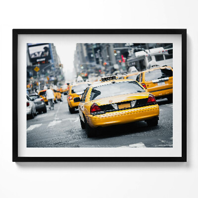 Obraz z ramką Nowojorskie taksówki w miejskim korku