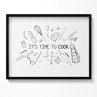 Obraz z ramką It's time to cook - napis kuchenny