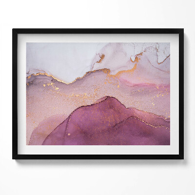 Obraz z ramką Różowa abstrakcja ze złotem