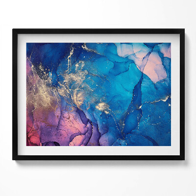 Obraz z ramką Niebieska abstrakcja z różem