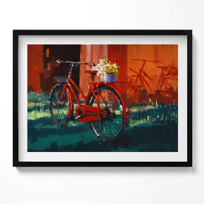 Obraz z ramką Rower z kwiecistą kompozycją