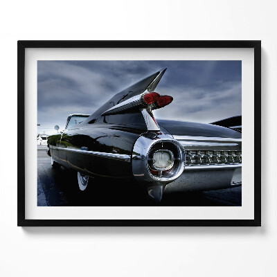 Obraz z ramką Vintage Samochód Black Cadillac