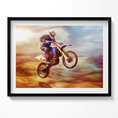 Obraz z ramką Motocyklista na pustyni