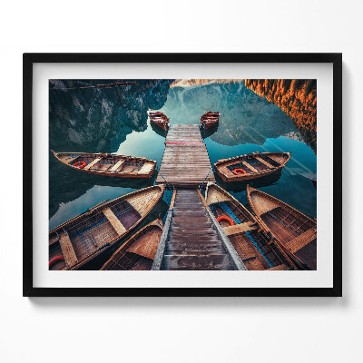 Obraz z ramką Pomost i jezioro Pragser Wildsee