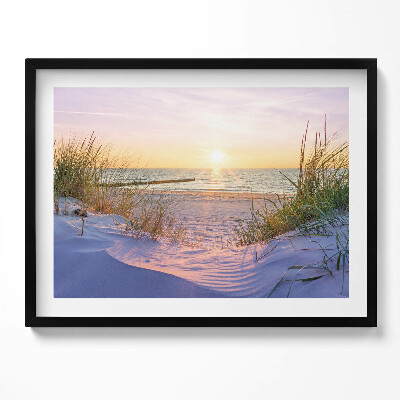 Obraz z ramką Polskie Morze - plaża w promieniach słońca