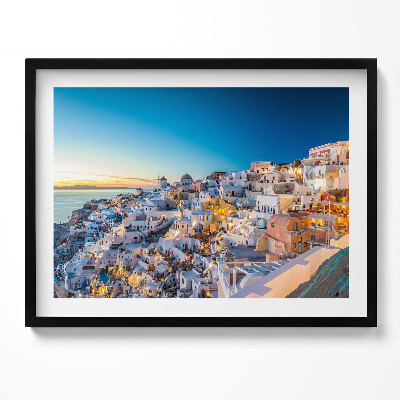 Obraz z ramką Zachód słońca Santorini