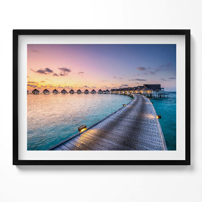 Obraz z ramką Zachód słońca Malediwy