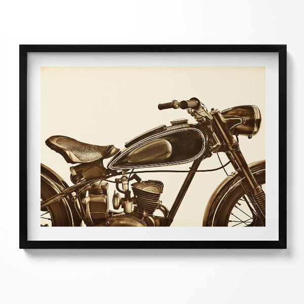 Obraz z ramką Retro sepia - motocykl w stylu Vintage