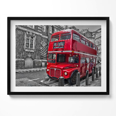 Obraz z ramką Czerwony piętrowy autobus