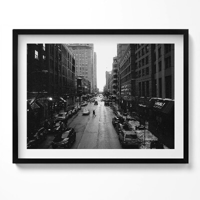 Obraz z ramką Czarno-białe ulice chicago